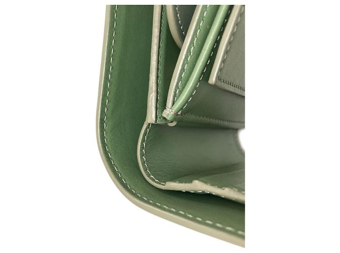Céline Portafoglio bi-fold Celine Triomphe con patta Verde - vista 17
