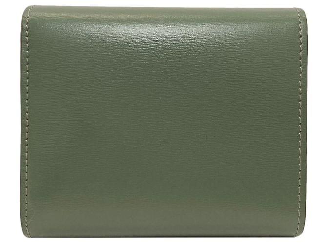 Céline Portafoglio bi-fold Celine Triomphe con patta Verde - vista 2
