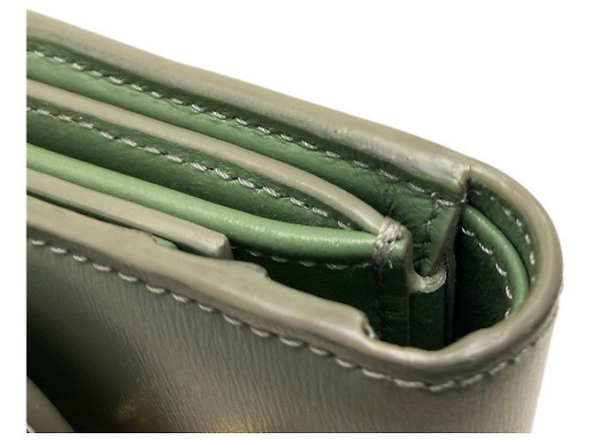 Céline Portafoglio bi-fold Celine Triomphe con patta Verde - vista 21