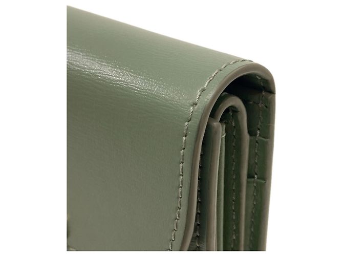 Céline Portafoglio bi-fold Celine Triomphe con patta Verde - vista 23