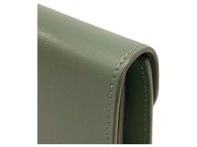 Céline Portafoglio bi-fold Celine Triomphe con patta Verde - vista 24
