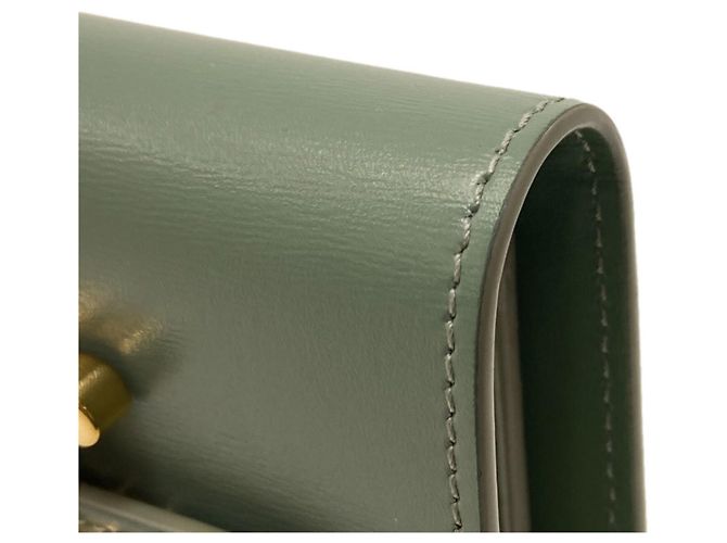Céline Portafoglio bi-fold Celine Triomphe con patta Verde - vista 25