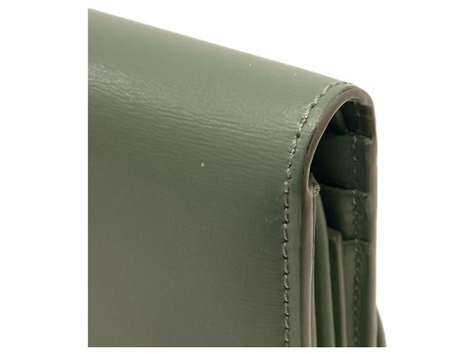 Céline Portafoglio bi-fold Celine Triomphe con patta Verde - vista 26