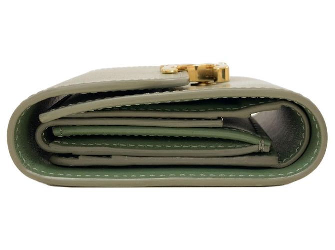 Céline Portafoglio bi-fold Celine Triomphe con patta Verde - vista 3