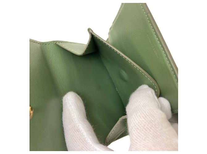 Céline Portafoglio bi-fold Celine Triomphe con patta Verde - vista 7