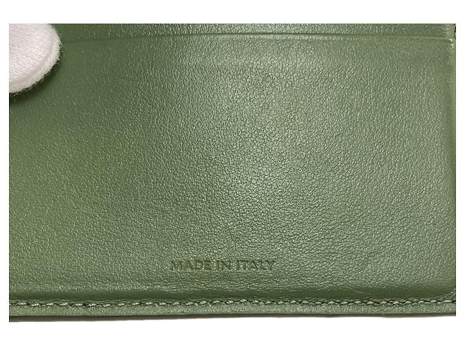 Céline Portafoglio bi-fold Celine Triomphe con patta Verde - vista 9
