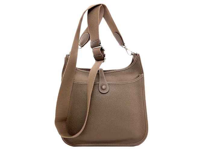 Hermès Evelyne 3 PM Schultertasche Taupe - Ansicht 2