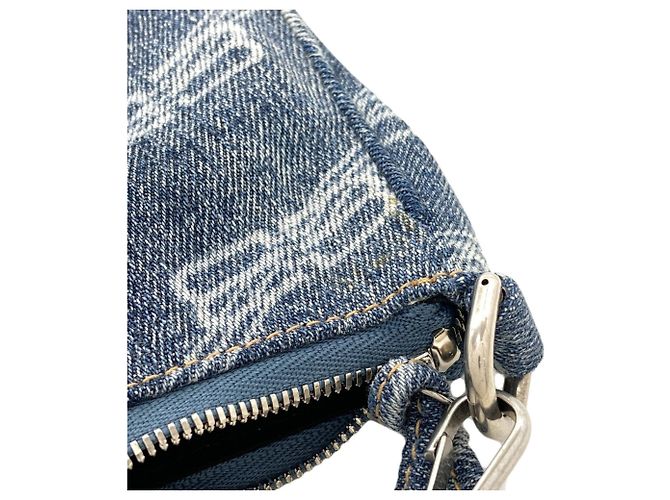 Le Cagole Balenciaga 695814 Le Cagol Borsa a Mano 2 Vie in Denim Blu - vista 10