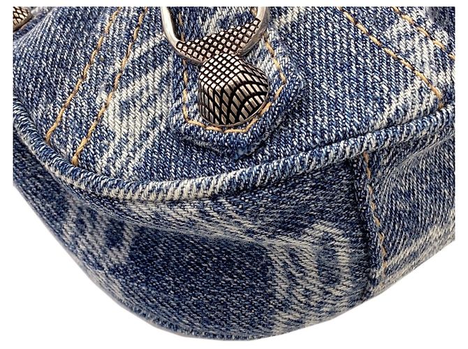 Le Cagole Balenciaga 695814 Le Cagol Borsa a Mano 2 Vie in Denim Blu - vista 15