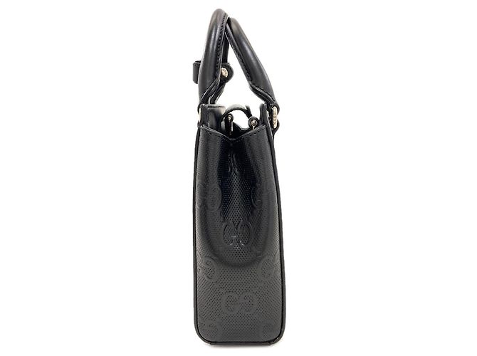 Gucci 696010 Mini Bolsa GG Embossada Preto - vista 3