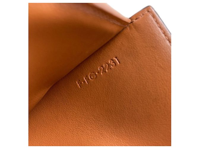 Céline Portafoglio bi-fold Celine Triomphe con patta Marrone - vista 10