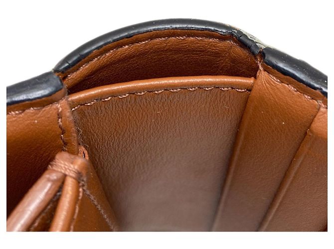 Céline Portafoglio bi-fold Celine Triomphe con patta Marrone - vista 16