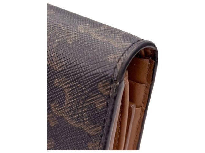 Céline Portafoglio bi-fold Celine Triomphe con patta Marrone - vista 25