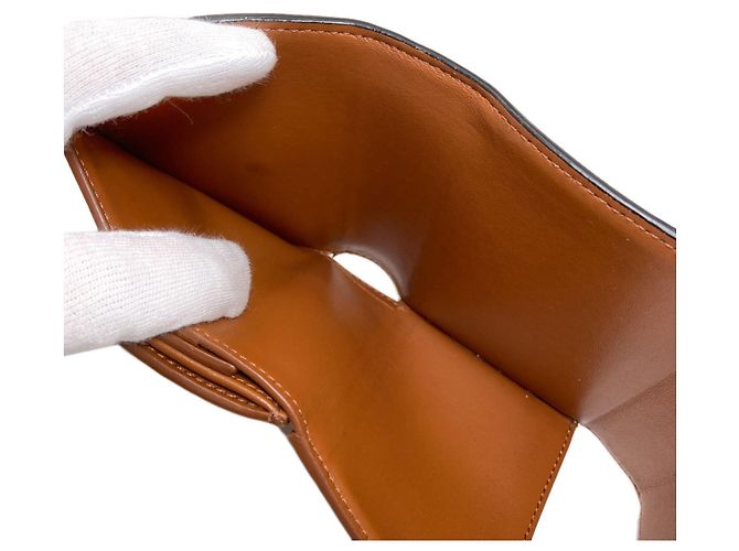 Céline Portafoglio bi-fold Celine Triomphe con patta Marrone - vista 6