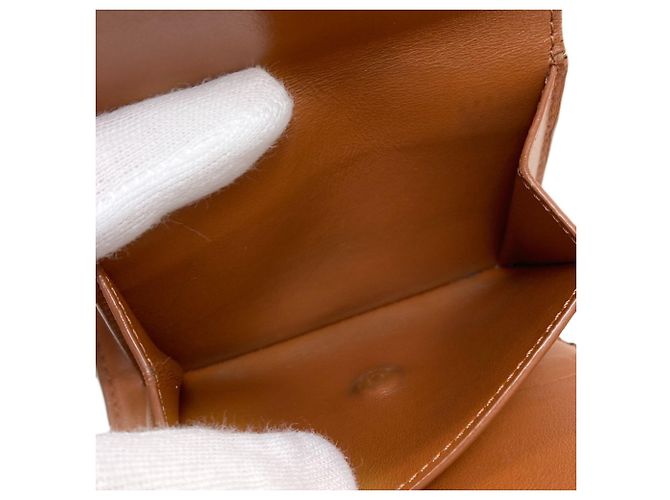 Céline Portafoglio bi-fold Celine Triomphe con patta Marrone - vista 7