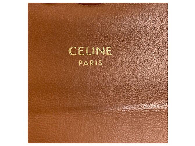 Céline Portafoglio bi-fold Celine Triomphe con patta Marrone - vista 8