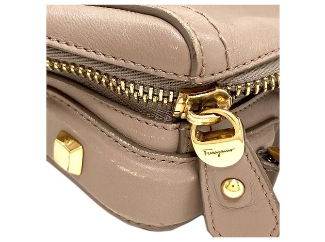Borsa in pelle grigia Salvatore Ferragamo Marrone - vista 11