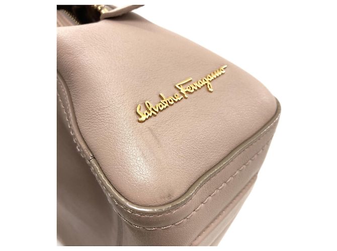 Borsa in pelle grigia Salvatore Ferragamo Marrone - vista 14