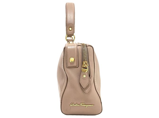 Borsa in pelle grigia Salvatore Ferragamo Marrone - vista 3