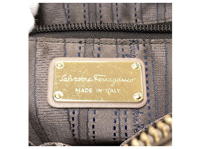 Borsa in pelle grigia Salvatore Ferragamo Marrone - vista 6