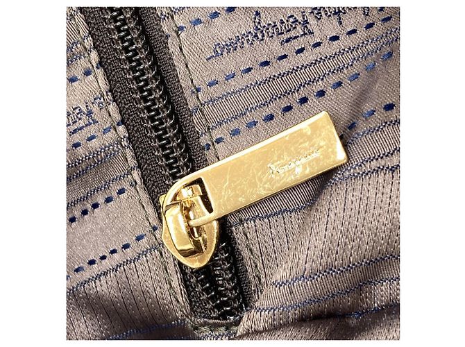 Borsa in pelle grigia Salvatore Ferragamo Marrone - vista 9