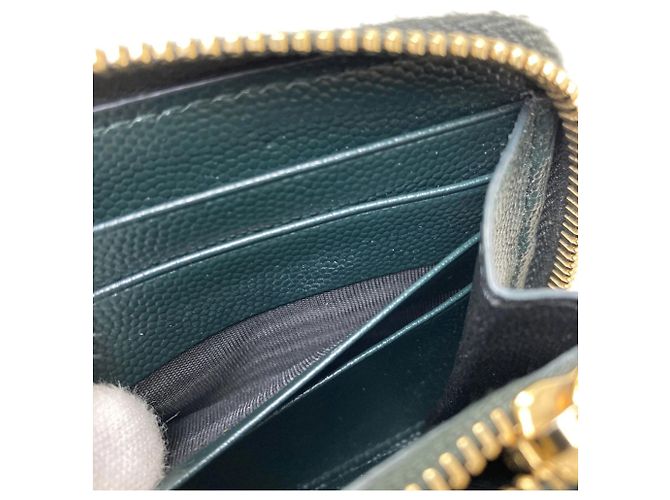 Saint Laurent Cassandra Lange Geldbörse Dunkelgrün - Ansicht 10