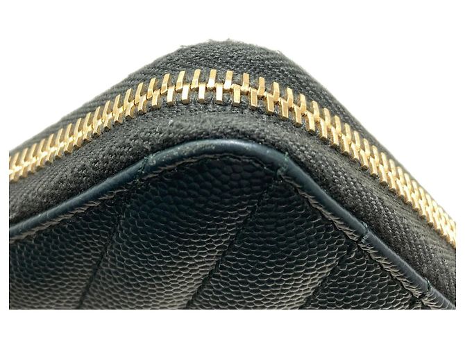 Saint Laurent Cassandra Lange Geldbörse Dunkelgrün - Ansicht 14