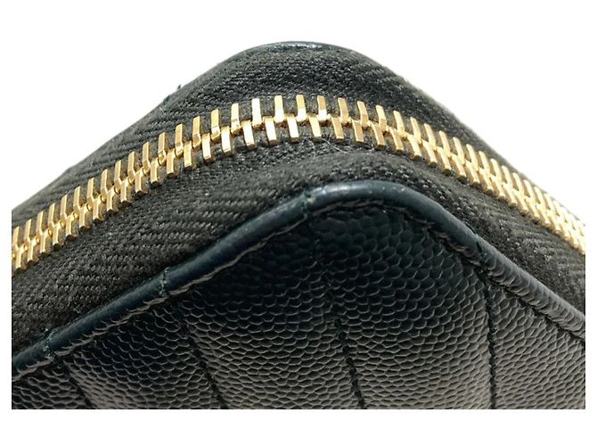 Saint Laurent Cassandra Lange Geldbörse Dunkelgrün - Ansicht 15