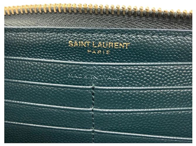 Saint Laurent Cassandra Lange Geldbörse Dunkelgrün - Ansicht 6