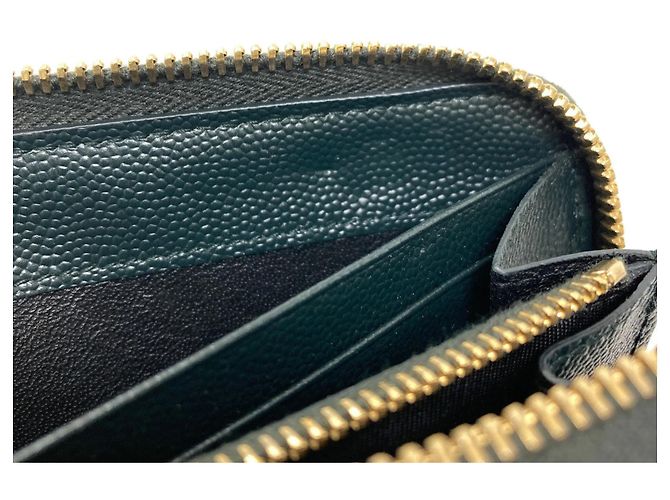 Saint Laurent Cassandra Lange Geldbörse Dunkelgrün - Ansicht 9