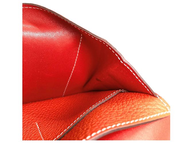 Monedero Duo Dogon GM de Hermès Roja - vista 12