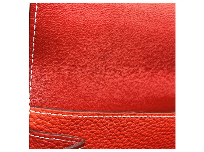 Monedero Duo Dogon GM de Hermès Roja - vista 14