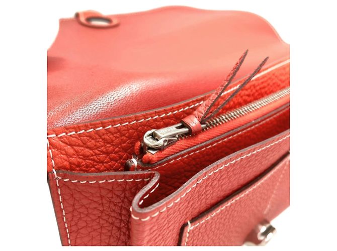 Monedero Duo Dogon GM de Hermès Roja - vista 15