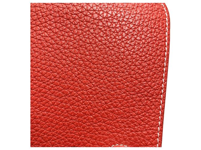 Monedero Duo Dogon GM de Hermès Roja - vista 17