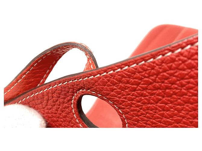 Monedero Duo Dogon GM de Hermès Roja - vista 18
