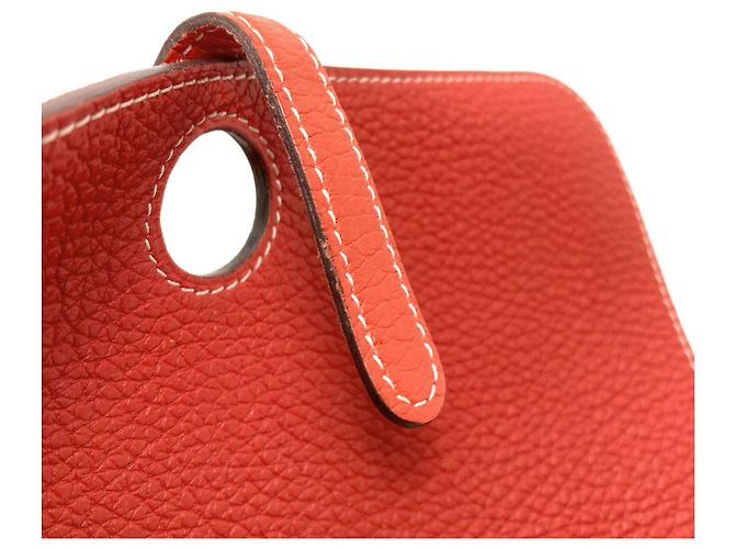 Monedero Duo Dogon GM de Hermès Roja - vista 19