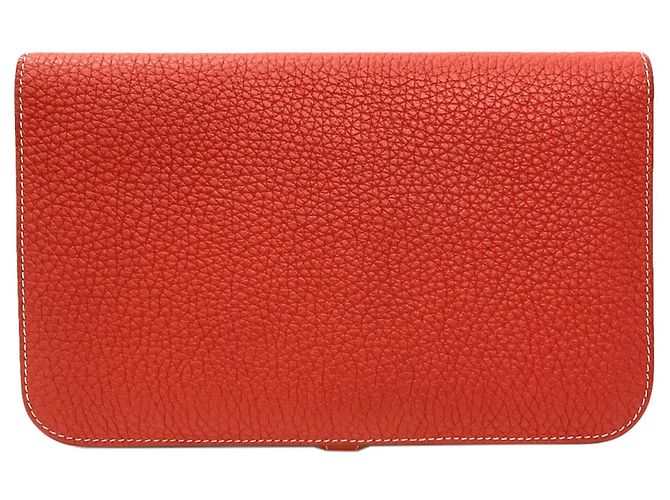Monedero Duo Dogon GM de Hermès Roja - vista 2