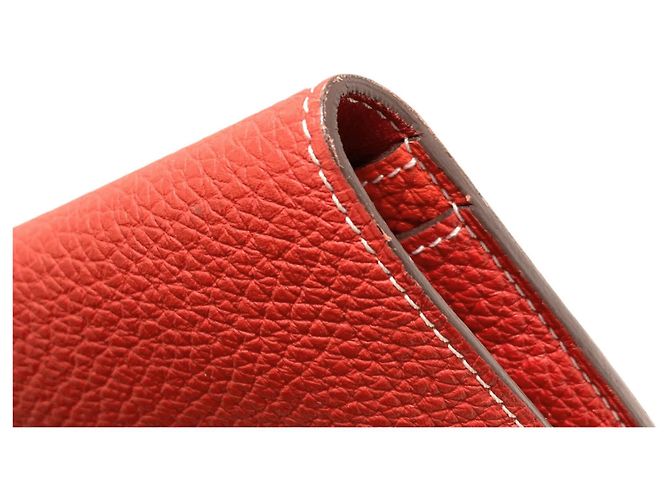 Monedero Duo Dogon GM de Hermès Roja - vista 20