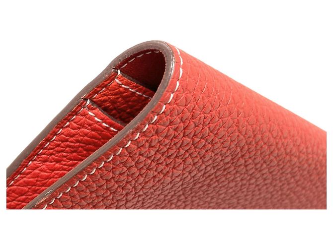 Monedero Duo Dogon GM de Hermès Roja - vista 21