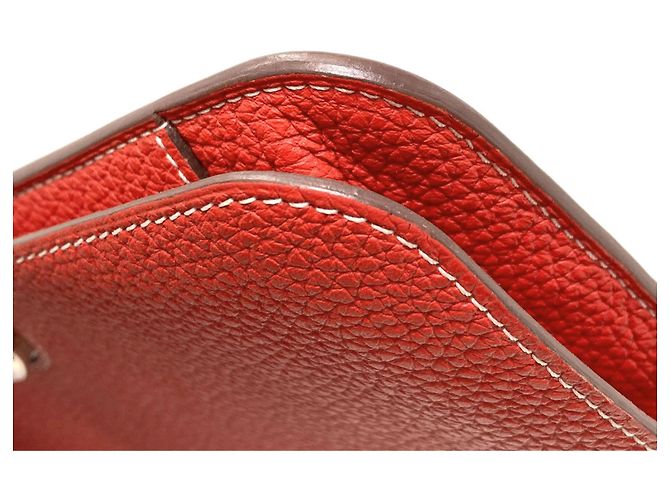 Monedero Duo Dogon GM de Hermès Roja - vista 22