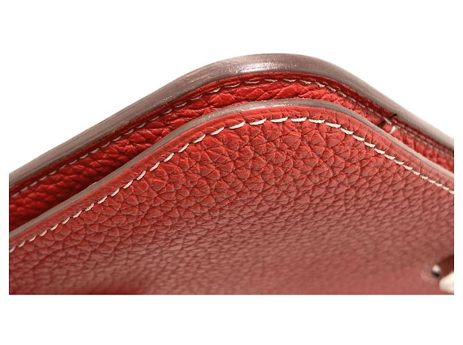 Monedero Duo Dogon GM de Hermès Roja - vista 23