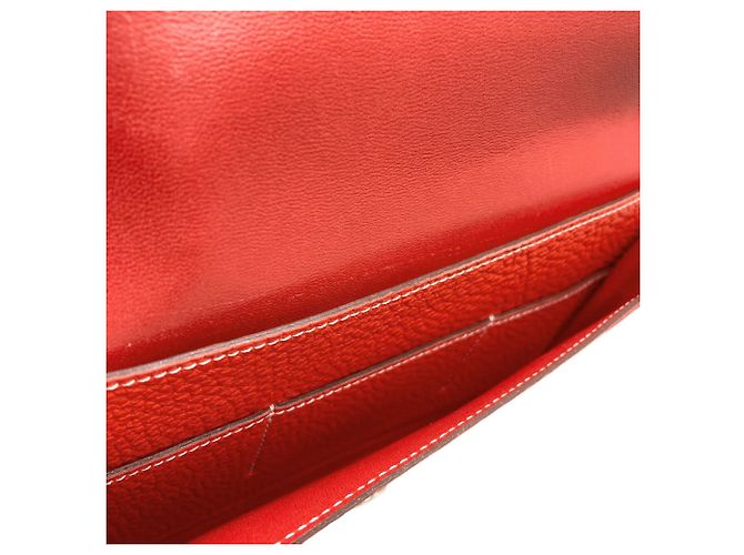Monedero Duo Dogon GM de Hermès Roja - vista 6