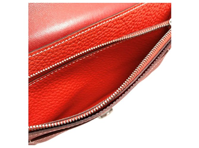 Monedero Duo Dogon GM de Hermès Roja - vista 7