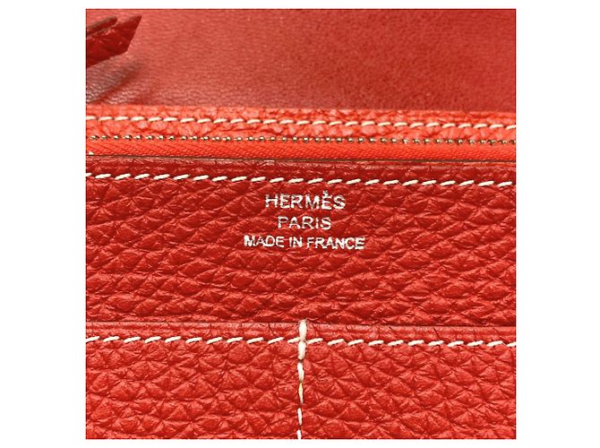 Monedero Duo Dogon GM de Hermès Roja - vista 8