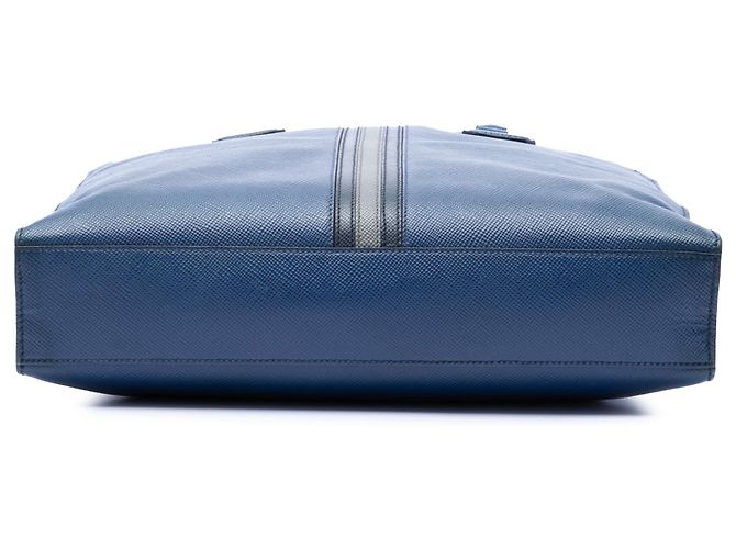 Borsa Tote Lux Saffiano Blu Prada - vista 3