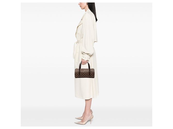Louis Vuitton Papillon 26 in Damier Ébène marrone - vista 7