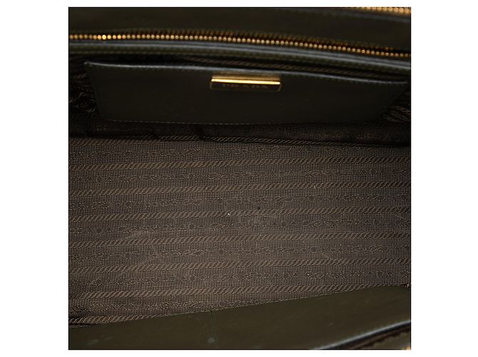 Prada Galleria Double Zip Tasche aus bicolor Saffiano Lux in mittelgrün - Ansicht 4