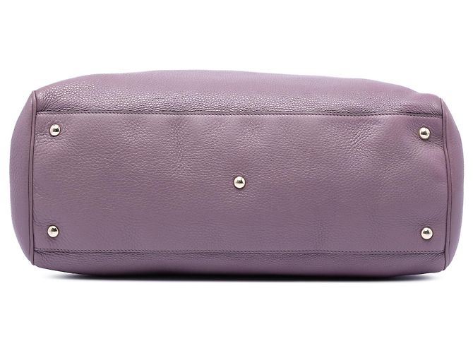 Bamboo Borsa shopper grande in pelle di vitello viola con bambù Gucci Porpora - view 3