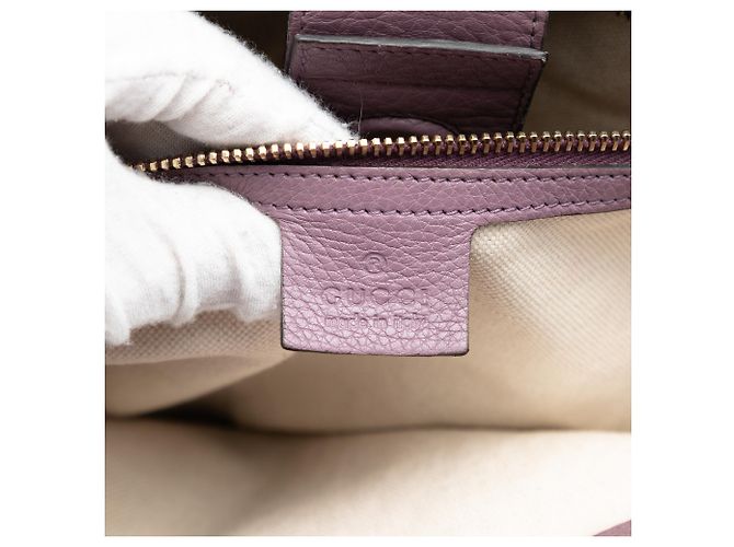 Bamboo Borsa shopper grande in pelle di vitello viola con bambù Gucci Porpora - view 5
