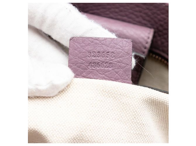 Bamboo Borsa shopper grande in pelle di vitello viola con bambù Gucci Porpora - view 6